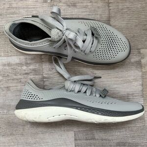 Crocs Women’s Sz 7 Lite Ride Sneaker Shoes Lace Up 360 Pacer in Gray